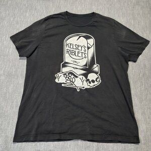 Kelsey Riblets 3RL T-Shirt Womens Gravestone Tattoos‎ Black White